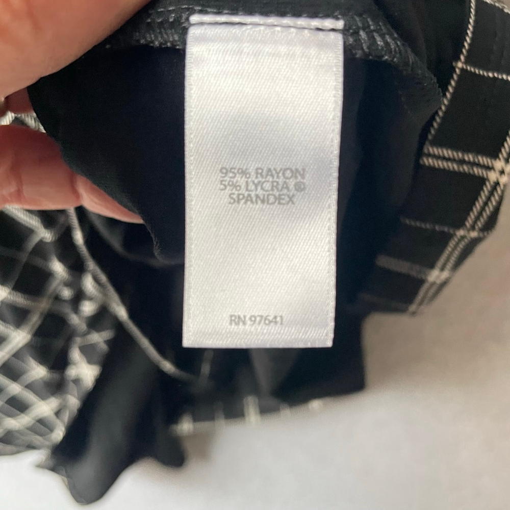 J. Jill Wearever Collection Plaid Dress Large Black White - Picture 8 of 10